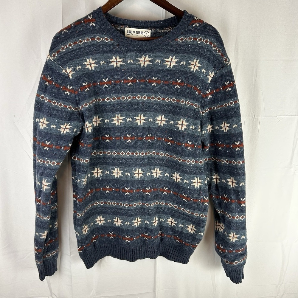 Line of Trade The‎ Jackson Fair Isle Sweater Mens Medium Wool Blend